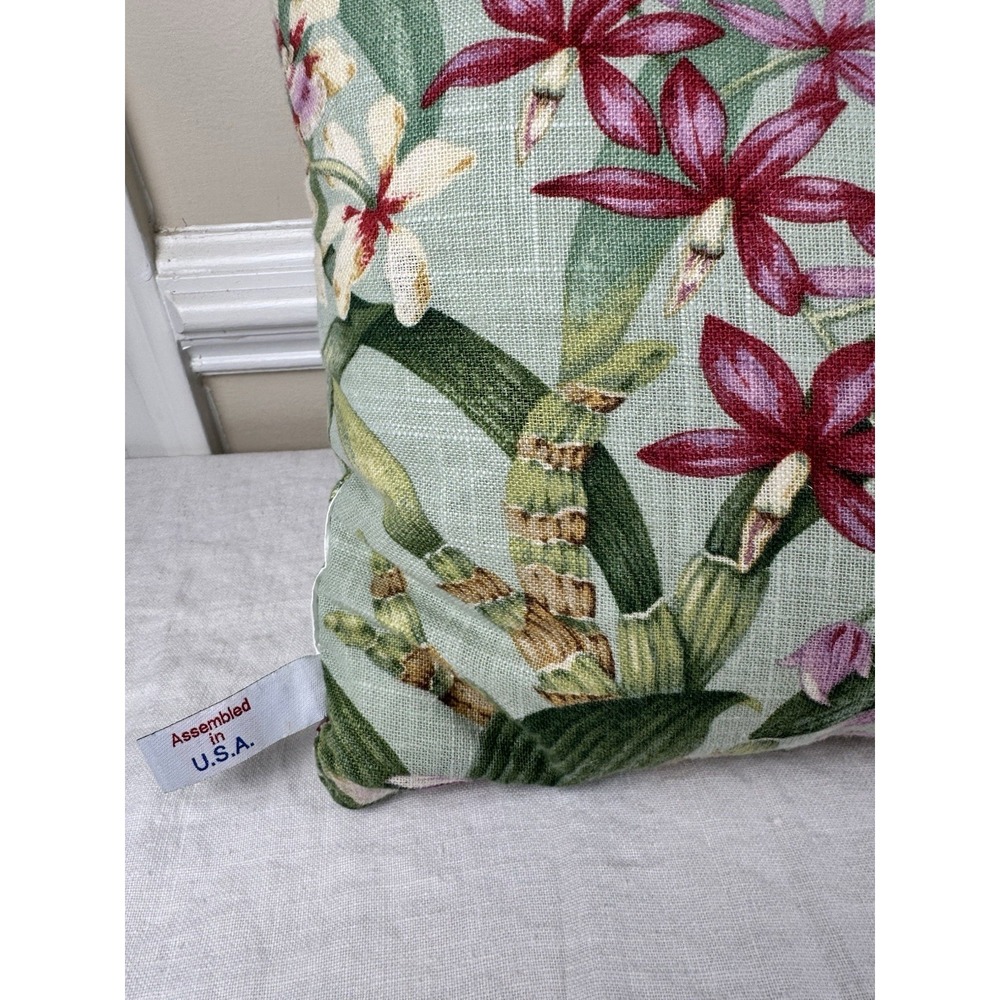 Newport Layton Home Fashions Tropical Orchid Floral Lumbar Pillows Set 2 Beach - Picture 6 of 7